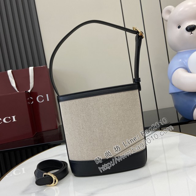 Gucci專櫃古馳2025春夏系列最新款檔案桶包手提單肩斜挎女包 jh2615型號：833665